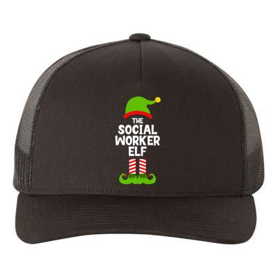 Funny The Social Worker Elf Christmas Matching Family Party Yupoong Adult 5-Panel Trucker Hat