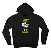 Funny The Social Worker Elf Christmas Matching Family Party Hoodie