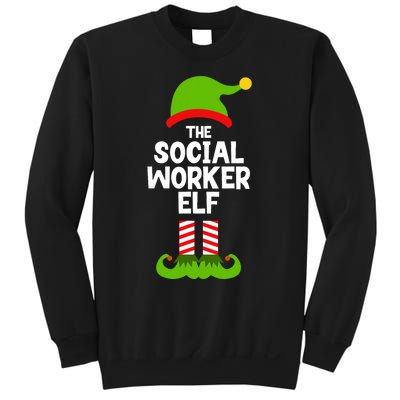 Funny The Social Worker Elf Christmas Matching Family Party Sweatshirt