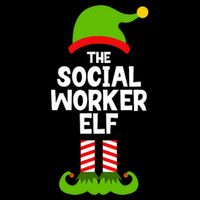 Funny The Social Worker Elf Christmas Matching Family Party Sustainable Bucket Hat