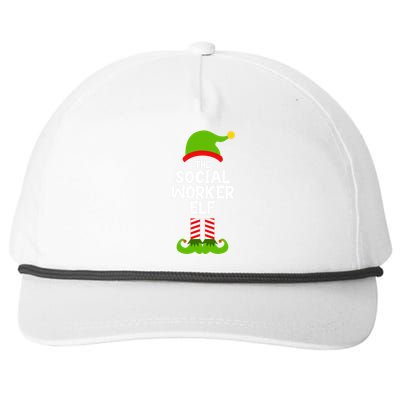 Funny The Social Worker Elf Christmas Matching Family Party Snapback Five-Panel Rope Hat