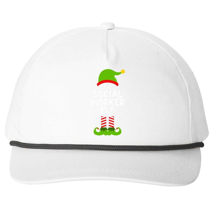 Funny The Social Worker Elf Christmas Matching Family Party Snapback Five-Panel Rope Hat