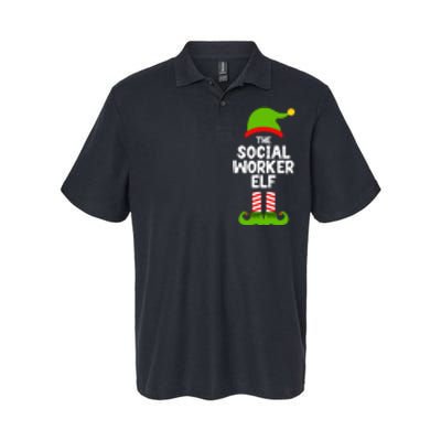 Funny The Social Worker Elf Christmas Matching Family Party Softstyle Adult Sport Polo