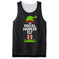 Funny The Social Worker Elf Christmas Matching Family Party Mesh Reversible Basketball Jersey Tank