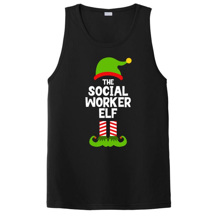 Funny The Social Worker Elf Christmas Matching Family Party PosiCharge Competitor Tank