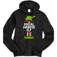 Funny The Social Worker Elf Christmas Matching Family Party Tie Dye Hoodie