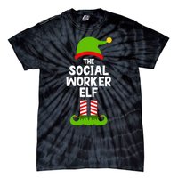 Funny The Social Worker Elf Christmas Matching Family Party Tie-Dye T-Shirt