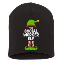 Funny The Social Worker Elf Christmas Matching Family Party Short Acrylic Beanie