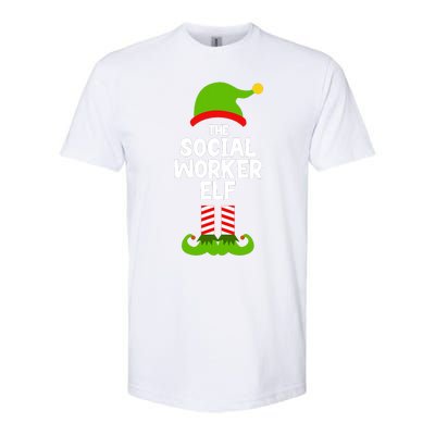 Funny The Social Worker Elf Christmas Matching Family Party Softstyle CVC T-Shirt