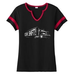 Funny Truck Semi Truck Driver CDL Truck Driver OTR Trucker  Ladies Halftime Notch Neck Tee