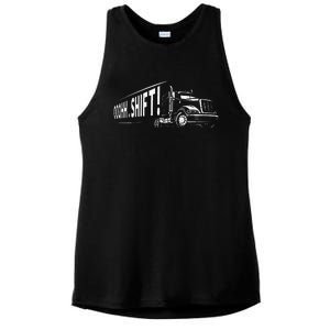 Funny Truck Semi Truck Driver CDL Truck Driver OTR Trucker  Ladies PosiCharge Tri-Blend Wicking Tank