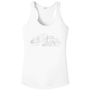 Funny Truck Semi Truck Driver CDL Truck Driver OTR Trucker  Ladies PosiCharge Competitor Racerback Tank