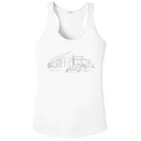 Funny Truck Semi Truck Driver CDL Truck Driver OTR Trucker  Ladies PosiCharge Competitor Racerback Tank