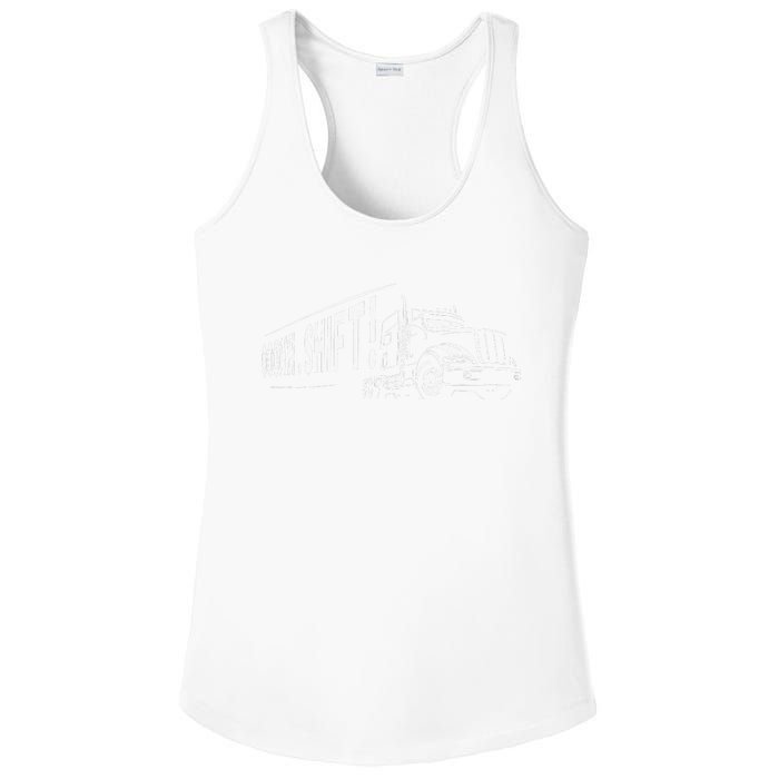 Funny Truck Semi Truck Driver CDL Truck Driver OTR Trucker  Ladies PosiCharge Competitor Racerback Tank