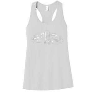 Funny Truck Semi Truck Driver CDL Truck Driver OTR Trucker  Women's Racerback Tank