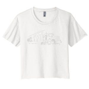 Funny Truck Semi Truck Driver CDL Truck Driver OTR Trucker  Women's Crop Top Tee