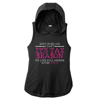 Funny Tax Season Accountant Taxation Gift Ladies PosiCharge Tri-Blend Wicking Draft Hoodie Tank