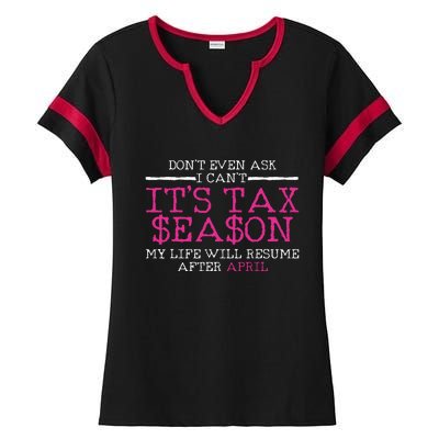 Funny Tax Season Accountant Taxation Gift Ladies Halftime Notch Neck Tee