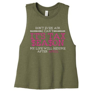 Funny Tax Season Accountant Taxation Gift Women's Racerback Cropped Tank