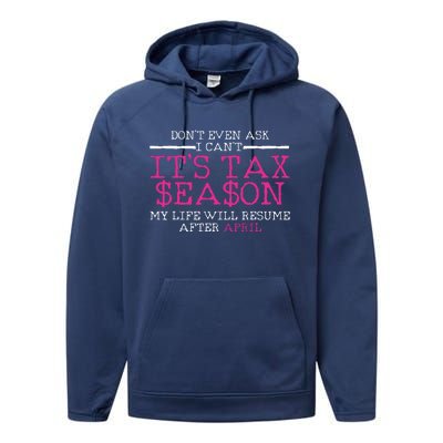 Funny Tax Season Accountant Taxation Gift Performance Fleece Hoodie