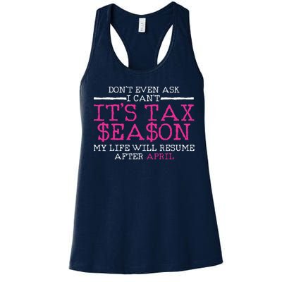 Funny Tax Season Accountant Taxation Gift Women's Racerback Tank