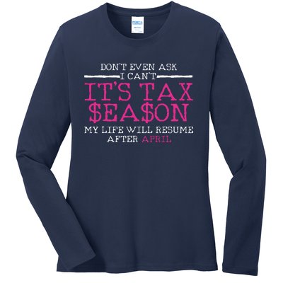 Funny Tax Season Accountant Taxation Gift Ladies Long Sleeve Shirt