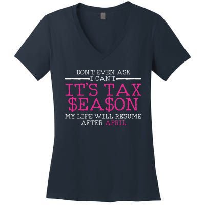 Funny Tax Season Accountant Taxation Gift Women's V-Neck T-Shirt