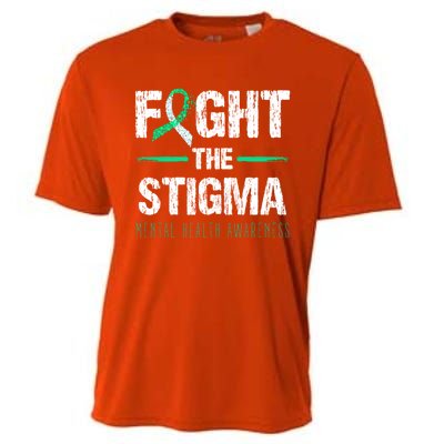 Fight The Stigma Tal Health Awareness Retro Green Ribbon Gift Cooling Performance Crew T-Shirt