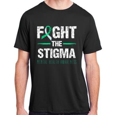 Fight The Stigma Tal Health Awareness Retro Green Ribbon Gift Adult ChromaSoft Performance T-Shirt