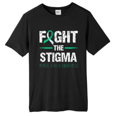 Fight The Stigma Tal Health Awareness Retro Green Ribbon Gift Tall Fusion ChromaSoft Performance T-Shirt