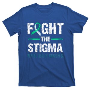 Fight The Stigma Tal Health Awareness Retro Green Ribbon Gift T-Shirt