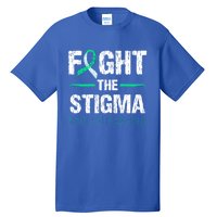 Fight The Stigma Tal Health Awareness Retro Green Ribbon Gift Tall T-Shirt