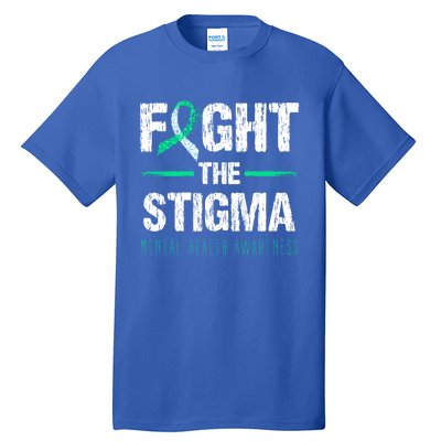 Fight The Stigma Tal Health Awareness Retro Green Ribbon Gift Tall T-Shirt