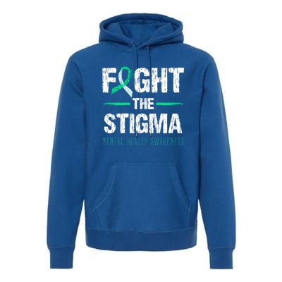 Fight The Stigma Tal Health Awareness Retro Green Ribbon Gift Premium Hoodie