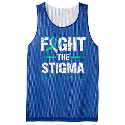 Fight The Stigma Tal Health Awareness Retro Green Ribbon Gift Mesh Reversible Basketball Jersey Tank