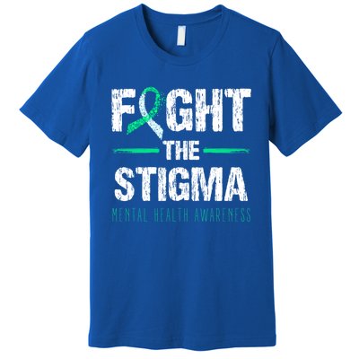 Fight The Stigma Tal Health Awareness Retro Green Ribbon Gift Premium T-Shirt