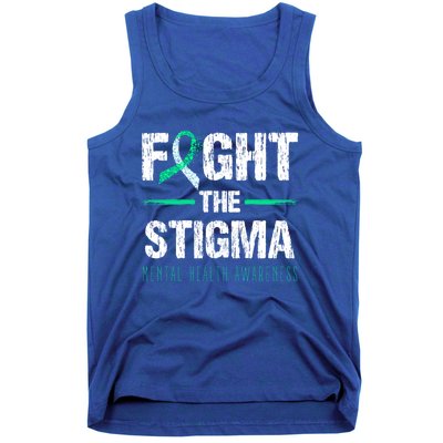 Fight The Stigma Tal Health Awareness Retro Green Ribbon Gift Tank Top