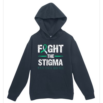 Fight The Stigma Tal Health Awareness Retro Green Ribbon Gift Urban Pullover Hoodie