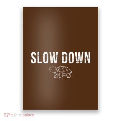 Funny Turtle Slow Down Poster