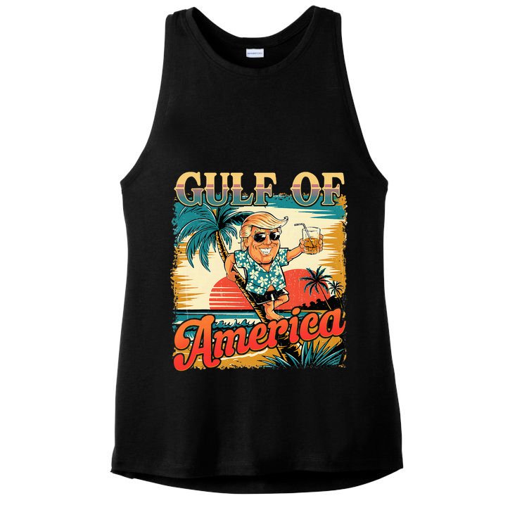 Funny Trump Shirt Gulf Of Us America Est 2025  Ladies PosiCharge Tri-Blend Wicking Tank