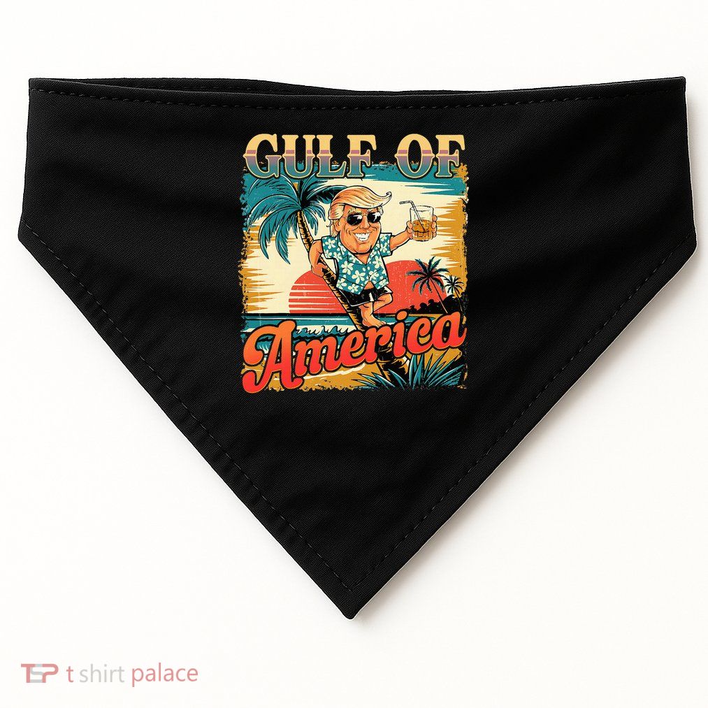 Funny Trump Shirt Gulf Of Us America Est 2025  USA-Made Doggie Bandana
