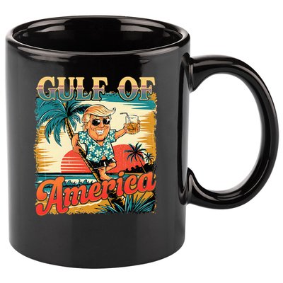 Funny Trump Shirt Gulf Of Us America Est 2025  11oz C Handle Ceramic Mug