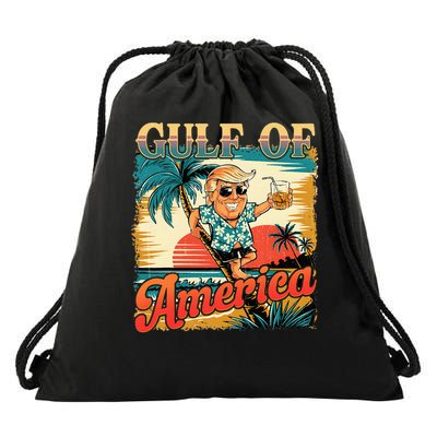 Funny Trump Shirt Gulf Of Us America Est 2025  Drawstring Bag