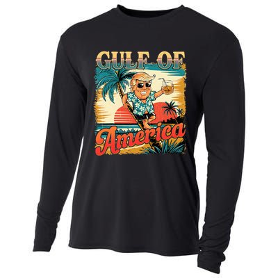 Funny Trump Shirt Gulf Of Us America Est 2025  Cooling Performance Long Sleeve Crew