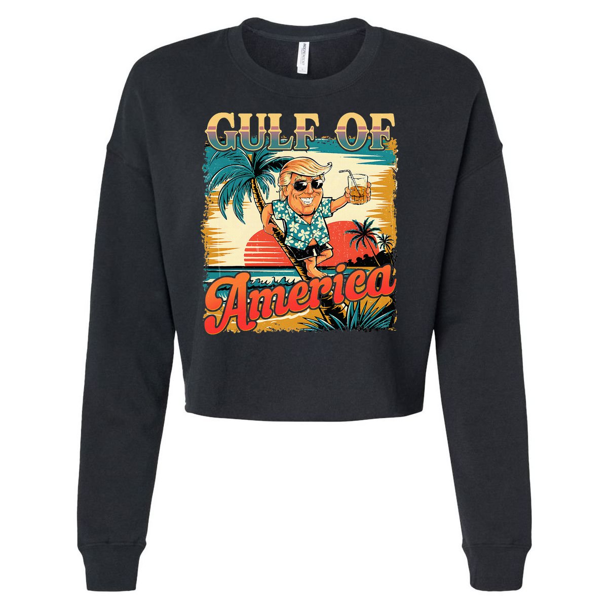 Funny Trump Shirt Gulf Of Us America Est 2025  Cropped Pullover Crew