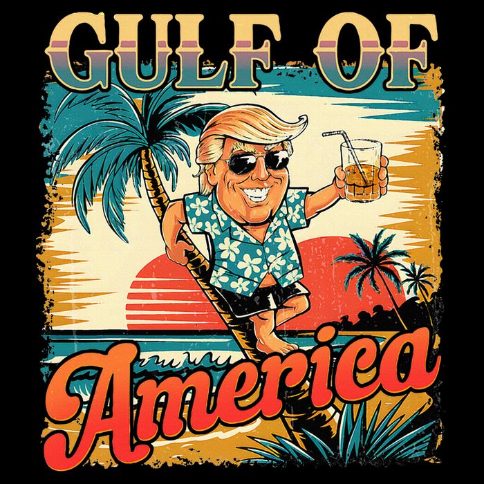 Funny Trump Shirt Gulf Of Us America Est 2025  Cropped Pullover Crew
