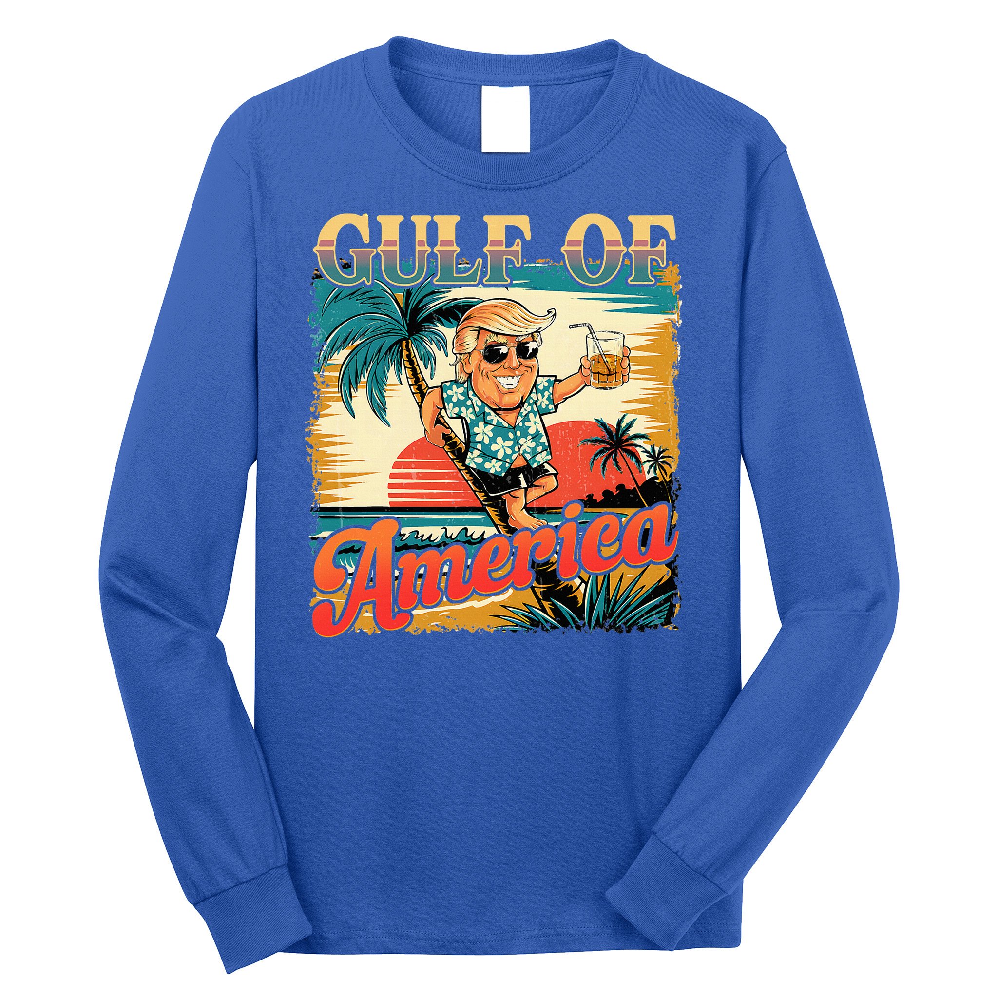Funny Trump Shirt Gulf Of Us America Est 2025  Long Sleeve Shirt