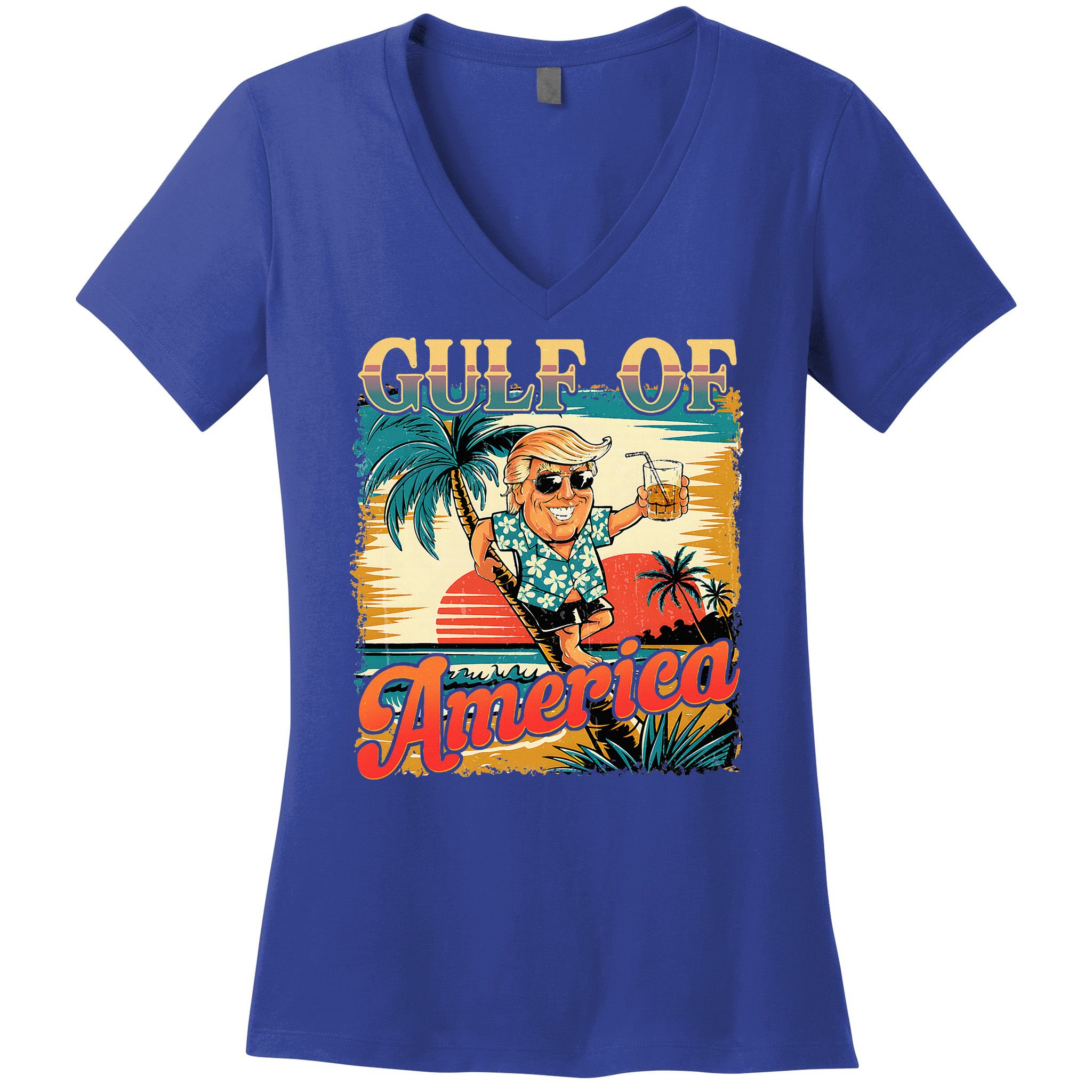 Funny Trump Shirt Gulf Of Us America Est 2025  Women's V-Neck T-Shirt
