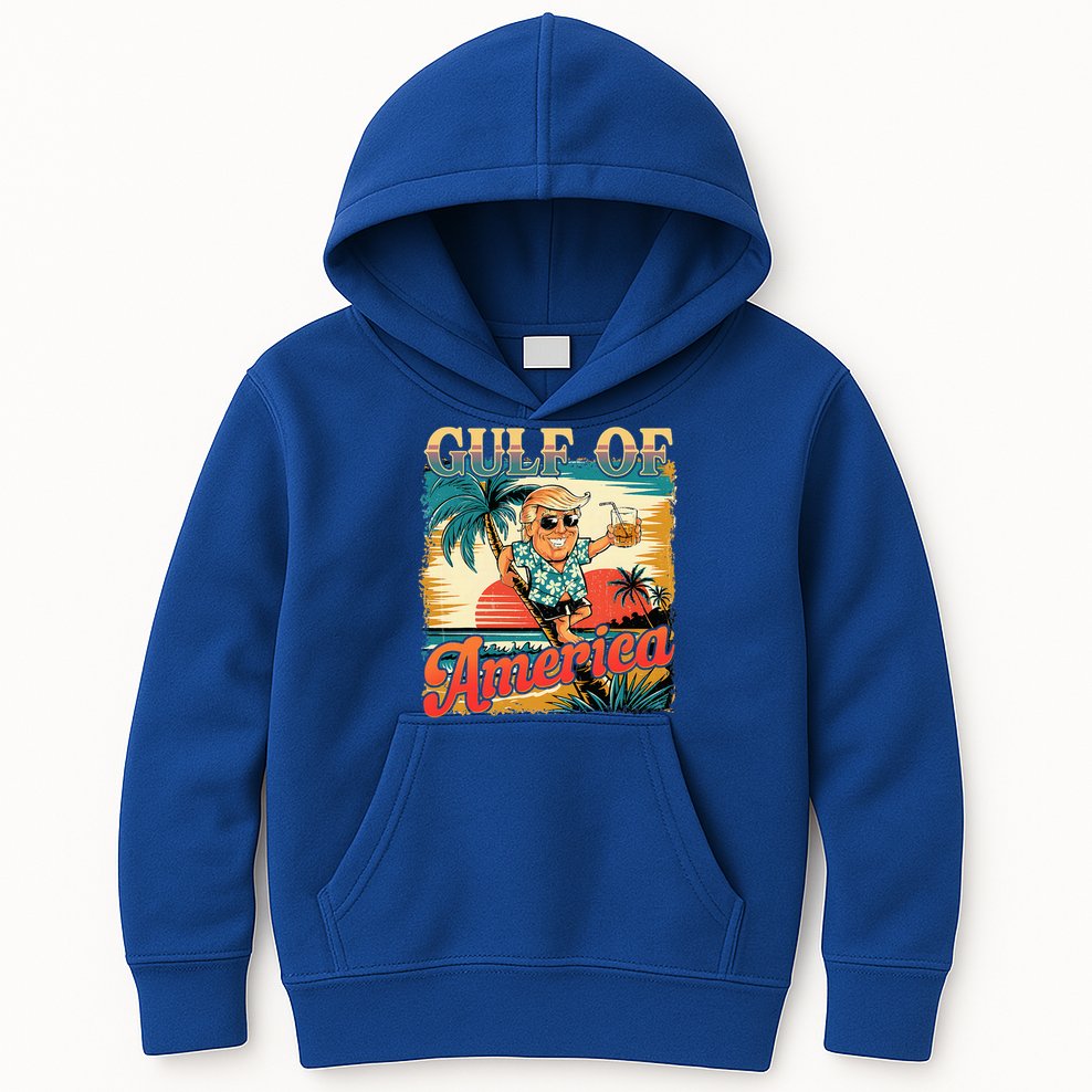 Funny Trump Shirt Gulf Of Us America Est 2025  Kids Hoodie