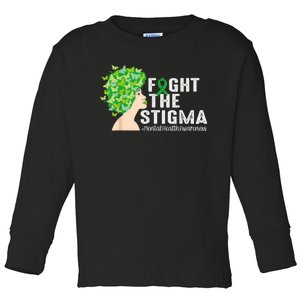 Fight The Stigma Mental Health Awareness Green Ribbon Toddler Long Sleeve Shirt